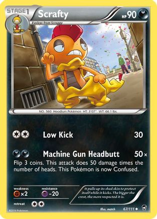 Scrafty 067/111 - XY  Furious Fists - for just $0.05! 