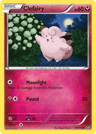 Clefairy 069/111 - XY  Furious Fists Reverse Holofoil - for just $0.30! 