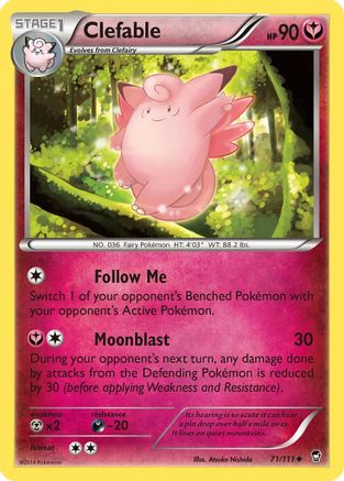 Clefable 071/111 - XY  Furious Fists Reverse Holofoil - for just $0.20! 