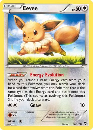 Eevee 080/111 - XY  Furious Fists Reverse Holofoil - for just $1.48! 