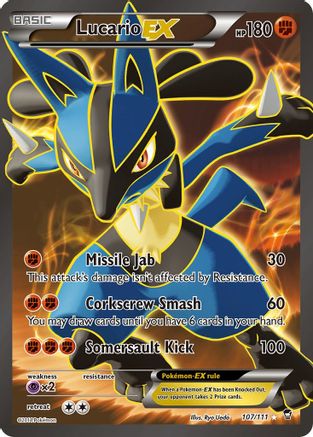 Lucario EX (Full Art) 107/111 - XY  Furious Fists Holofoil - for just $23.94! 