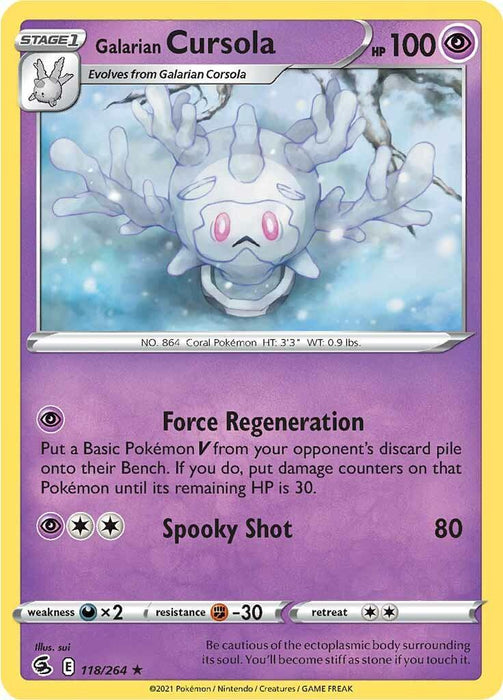 Galarian Cursola (118/264) [Sword & Shield: Fusion Strike] - for just $0.10! 