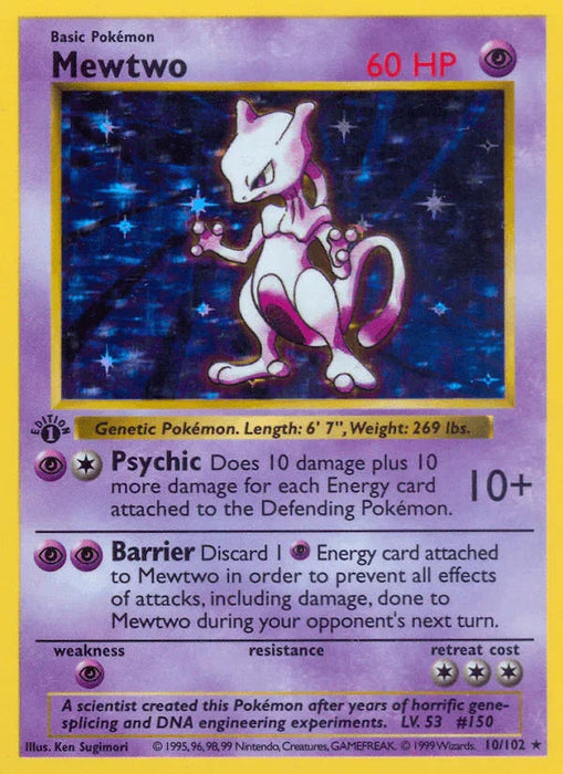 Mewtwo (10/102) (Shadowless) [Base Set 1st Edition] - for just $142.60! 