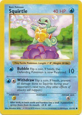 Squirtle (63/102) [Base Set Shadowless Unlimited] - for just $11.70! 