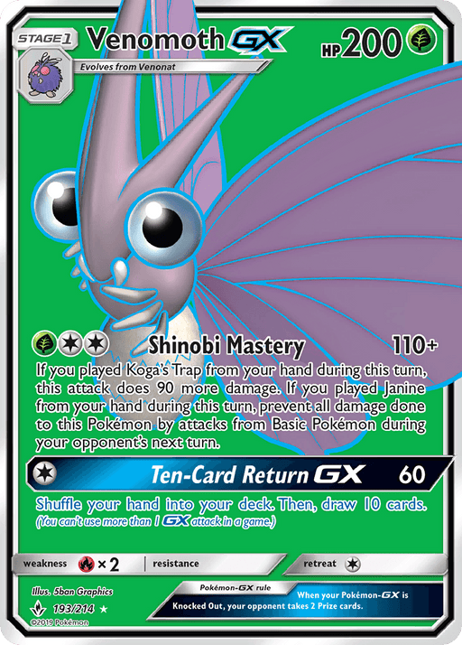 Venomoth GX (193/214) [Sun & Moon: Unbroken Bonds] - for just $1.70! 
