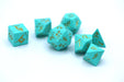 Turquoise with Silver Solid Metal Barbarian Dice Set - for just $39.99! 