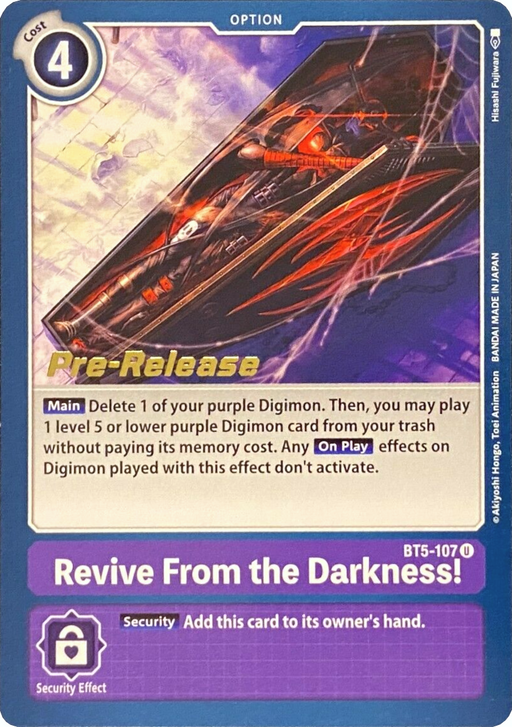 Revive From the Darkness! [BT5-107] [Battle of Omni Pre-Release Promos] - Just $7.70! Shop now at Retro Gaming of Denver