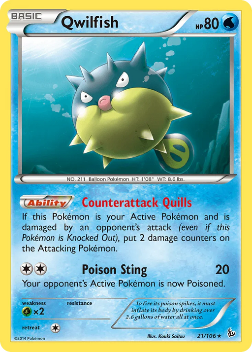 Qwilfish (21/106) [XY: Flashfire] - for just $0.15! 