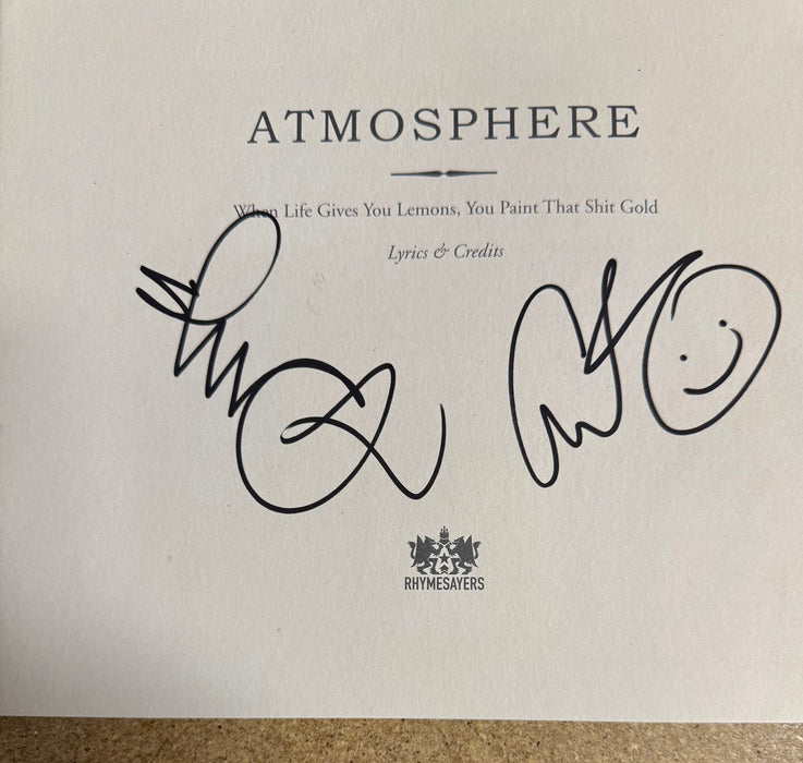 Atmosphere (Slug & Ant) Signed When Life Gives You Lemons, You Paint That Shit Gold Vinyl Insert JSA COA - for just $175! 