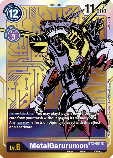 MetalGarurumon [BT2-081] (Alternate Art) [Release Special Booster Ver.1.0] - Just $0.80! Shop now at Retro Gaming of Denver