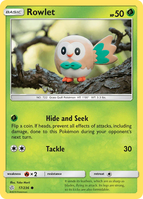 Rowlet (17/236) [Sun & Moon: Cosmic Eclipse] - for just $0.20! 