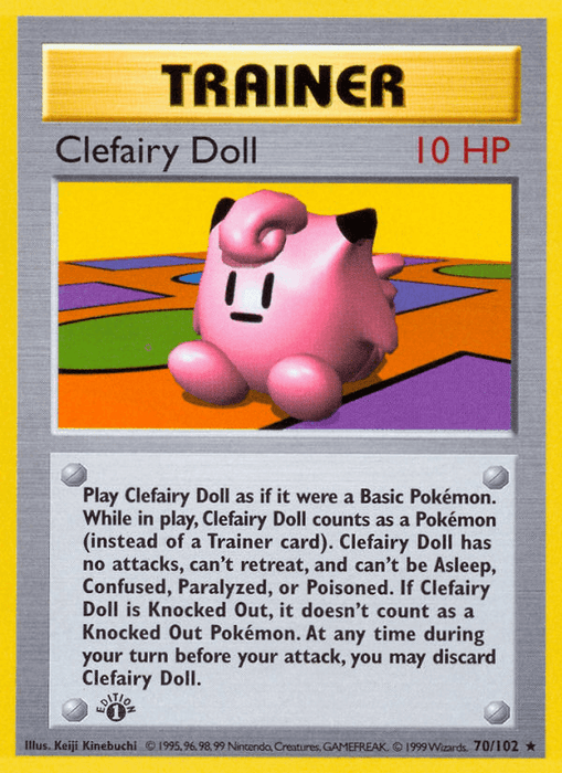 Clefairy Doll (70/102) (Shadowless) [Base Set 1st Edition] - for just $17.35! 