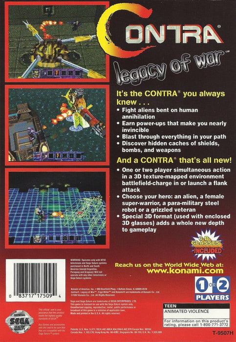 Contra Legacy of War [No 3D glasses] – Sega Saturn (SS) - for just $68.99! 