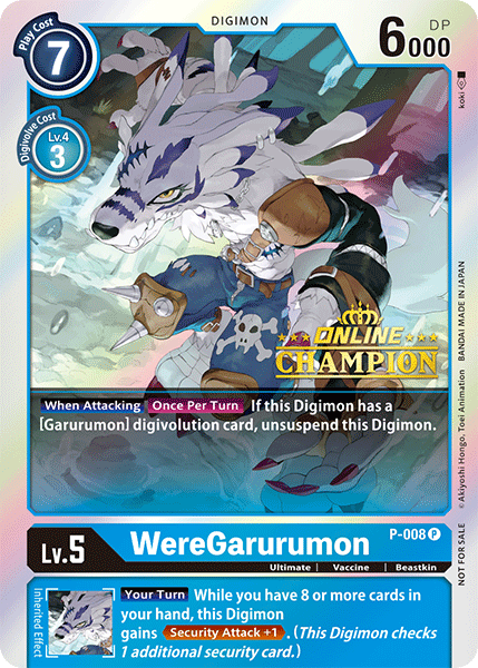 WereGarurumon [P-008] (Online Regional - Champion) [Promotional Cards] - Just $52.50! Shop now at Retro Gaming of Denver