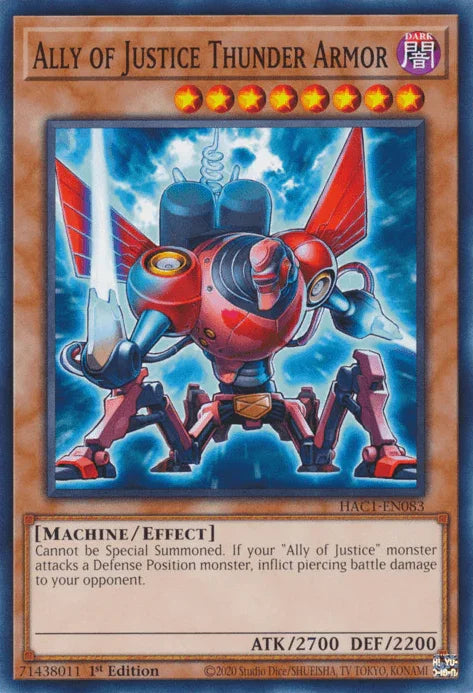 Ally of Justice Thunder Armor [HAC1-EN083] Common - for just $0.10! 