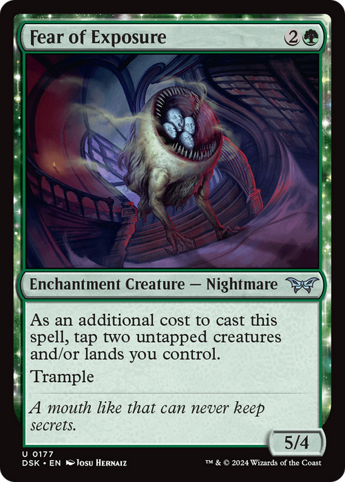 Fear of Exposure (DSK-177) - Duskmourn: House of Horror: (enchantment) Foil - for just $0.02! 