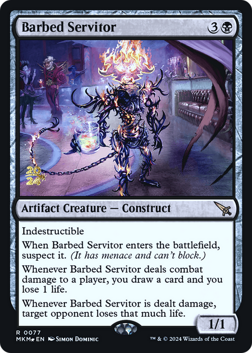 Barbed Servitor (PRE-077) - Murders at Karlov Manor Promos Foil - for just $0.32! 