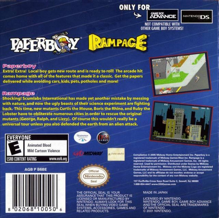 Paperboy & Rampage – Game Boy Advance (GBA) - for just $12.99! 
