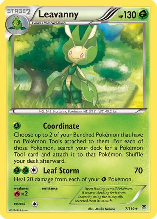 Leavanny 007/119 - XY  Phantom Forces Reverse Holofoil - for just $0.30! 