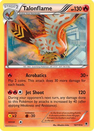 Talonflame 010/119 - XY  Phantom Forces Reverse Holofoil - for just $0.30! 
