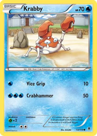 Krabby 013/119 - XY  Phantom Forces Reverse Holofoil - for just $0.36! 