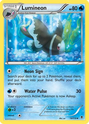 Lumineon 019/119 - XY  Phantom Forces Reverse Holofoil - for just $0.39! 