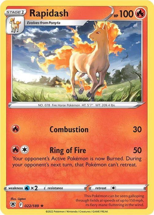 Rapidash (022/189) [Sword & Shield: Astral Radiance] - for just $0.10! 