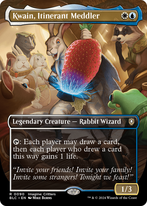 Kwain, Itinerant Meddler (BLC-090) - Bloomburrow Commander (Borderless) - for just $0.43! 