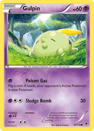 Gulpin 037/119 - XY  Phantom Forces - for just $0.13! 