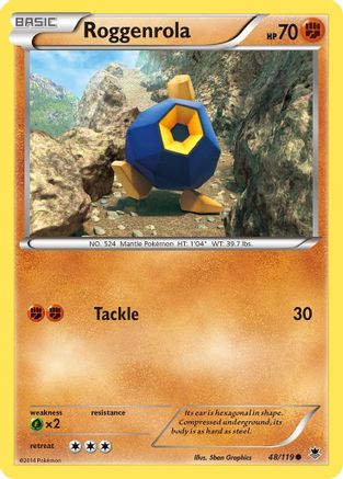 Roggenrola 048/119 - XY  Phantom Forces Reverse Holofoil - for just $0.16! 