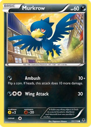 Murkrow 051/119 - XY  Phantom Forces Reverse Holofoil - for just $0.15! 