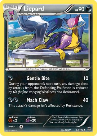 Liepard 057/119 - XY  Phantom Forces Reverse Holofoil - for just $0.38! 
