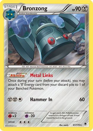 Bronzong 061/119 - XY  Phantom Forces Reverse Holofoil - for just $1.70! 