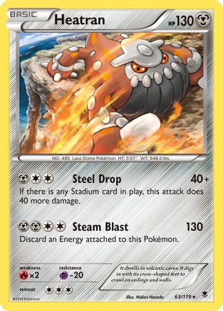 Heatran 063/119 - XY  Phantom Forces Reverse Holofoil - for just $0.33! 
