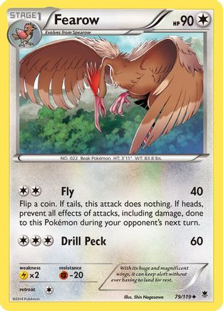 Fearow 079/119 - XY  Phantom Forces Reverse Holofoil - for just $0.30! 
