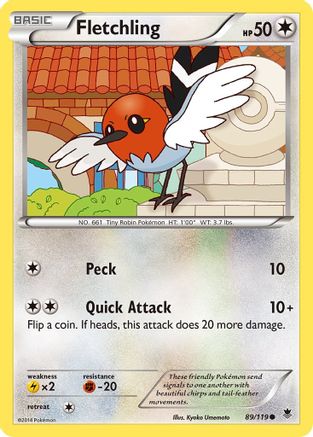 Fletchling 089/119 - XY  Phantom Forces Reverse Holofoil - for just $0.20! 