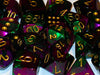 Gemini 3 Polyhedral Green-Purple/gold 7-Die Set - Just $10! Shop now at Retro Gaming of Denver