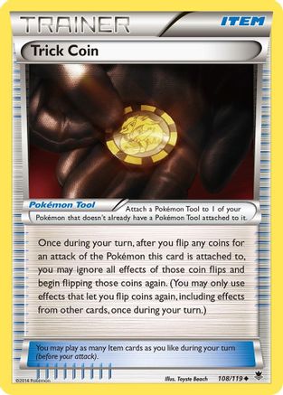 Trick Coin 108/119 - XY  Phantom Forces Reverse Holofoil - for just $0.35! 
