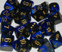 Gemini 3 Polyhedral Black-Blue/gold 7-Die Set - Just $10! Shop now at Retro Gaming of Denver