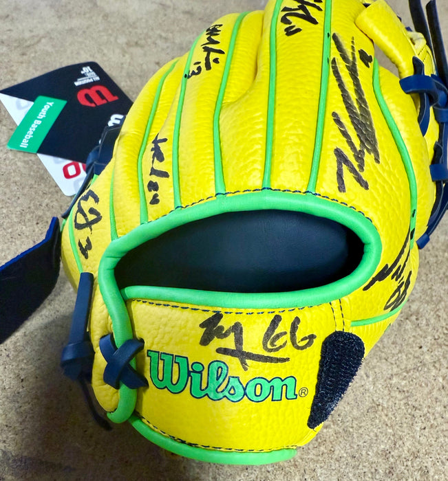 2025 Savannah Bananas Team Signed Youth Official Glove Cole Olson Oberst 30+ Sig - for just $650! 