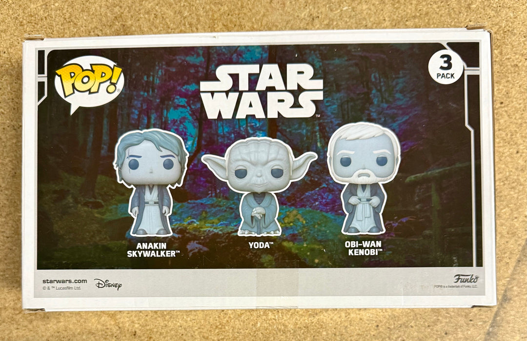 Funko Pop! Star Wars Anakin Skywalker, Obi-Wan Kenobi & Yoda Glow 3-Pack Amazon Exclusive - for just $20! 