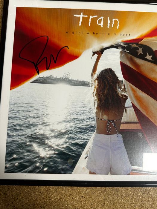 Pat Monahan Of Train Signed A Girl A Bottle A Boat 2017 Vinyl JSA COA - for just $220! 