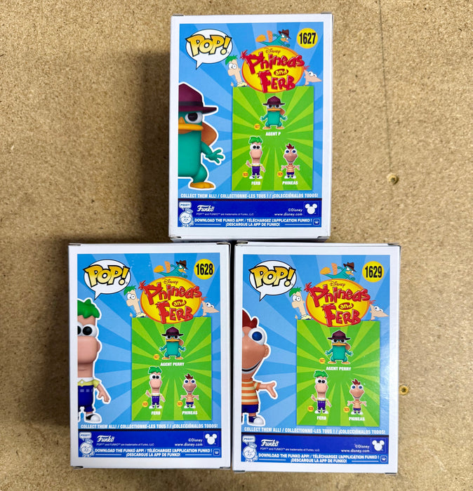 Funko Pop! Disney Phineas & Ferb #1628 #1629 & Agent P #1627 Set of 3 - for just $50! 