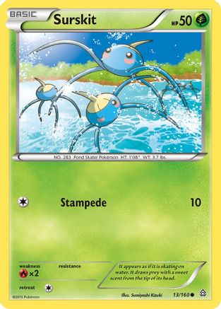 Surskit 013/160 - XY  Primal Clash Reverse Holofoil - for just $0.12! 
