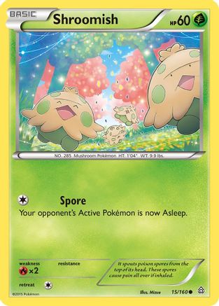 Shroomish 015/160 - XY  Primal Clash - for just $0.05! 