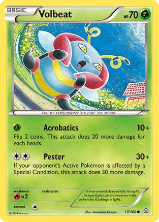 Volbeat 017/160 - XY  Primal Clash Reverse Holofoil - for just $0.50! 