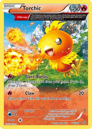 Torchic (Omega) 026/160 - XY  Primal Clash Reverse Holofoil - for just $3.11! 