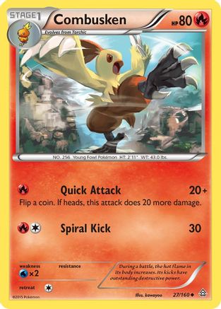 Combusken 027/160 - XY  Primal Clash Reverse Holofoil - for just $0.24! 