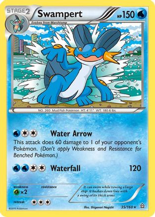 Swampert 035/160 - XY  Primal Clash Reverse Holofoil - for just $0.56! 