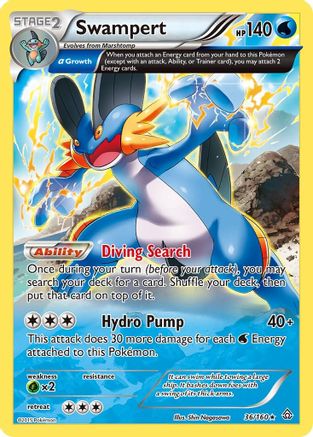 Swampert (Alpha) 036/160 - XY  Primal Clash Holofoil - for just $6.27! 